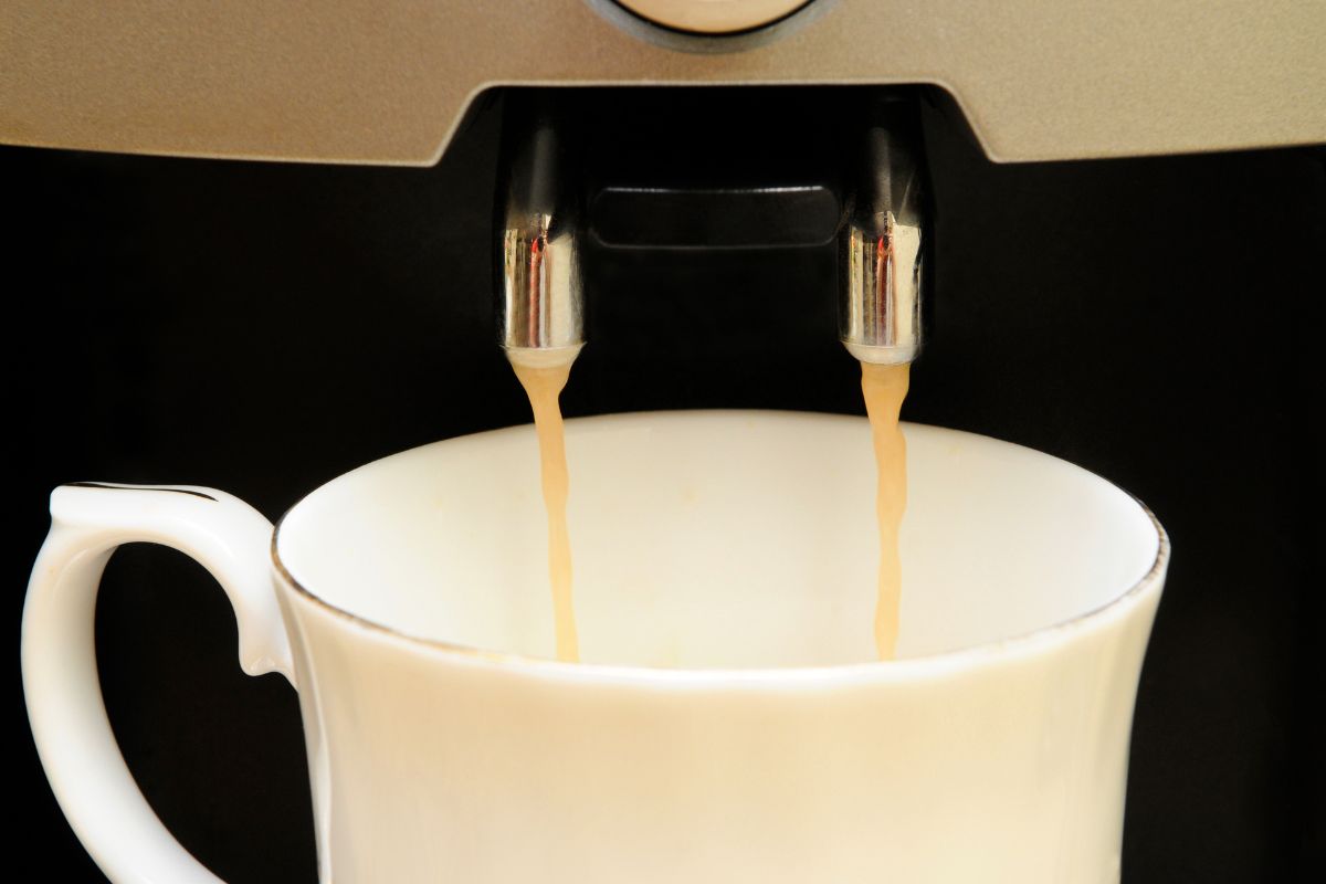 Coffee machine making espresso
