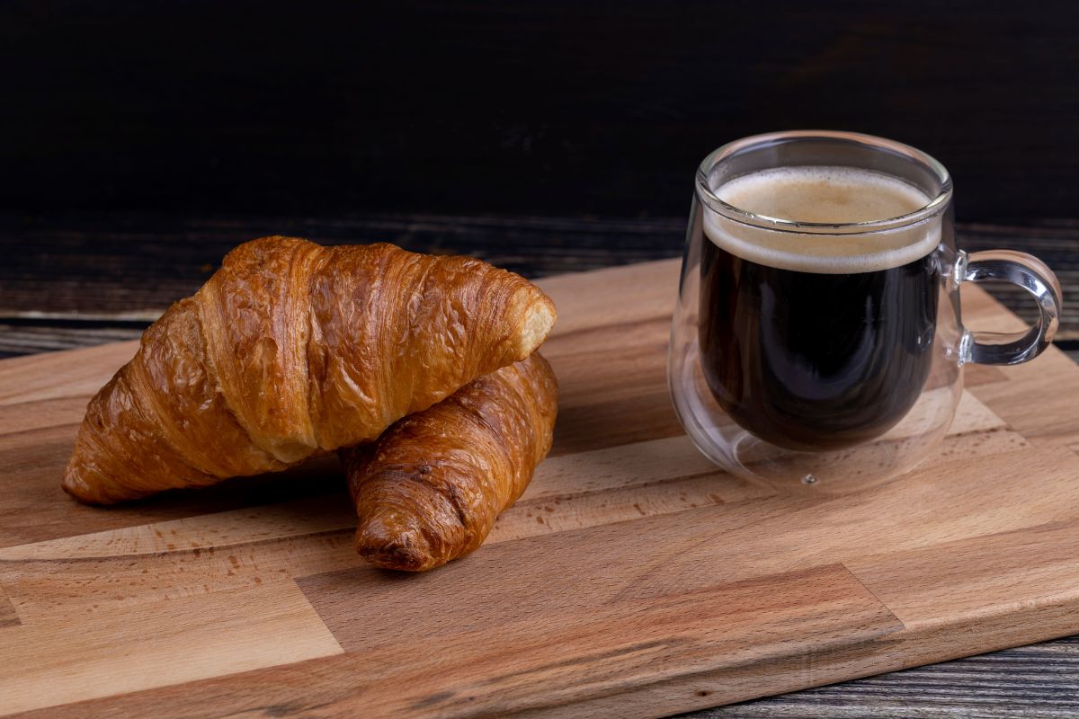 Croisans with a cup of coffee