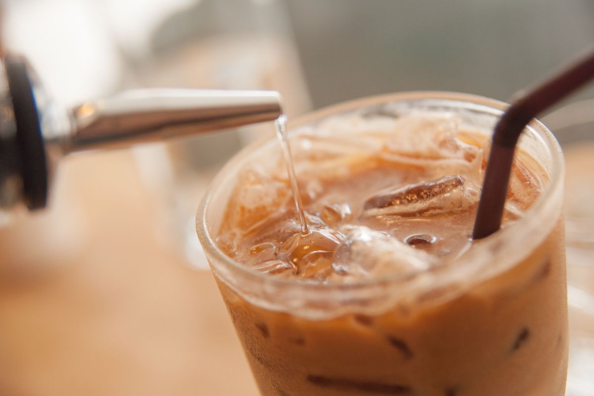 Ice coffee with syrup