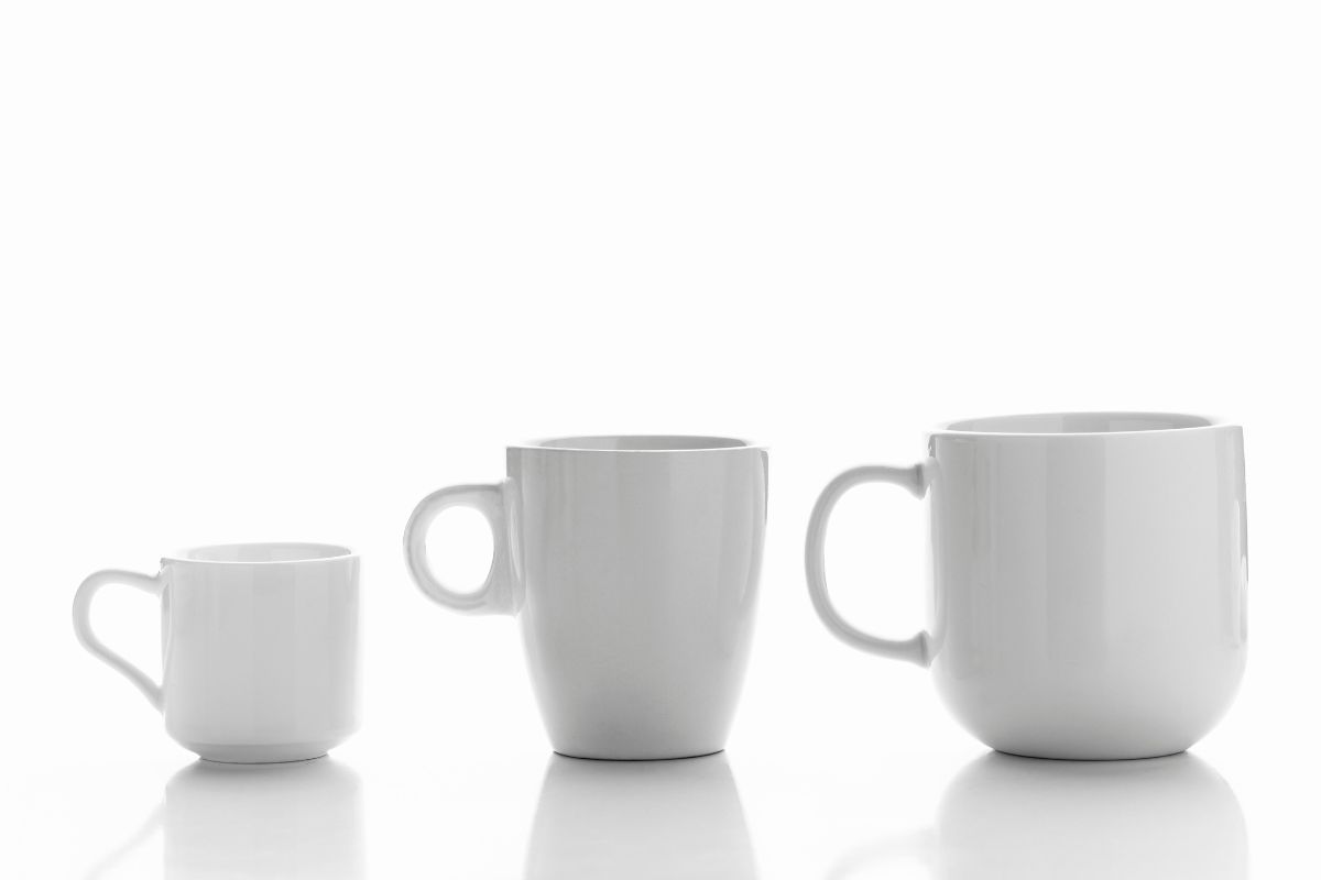 Cups different sizes