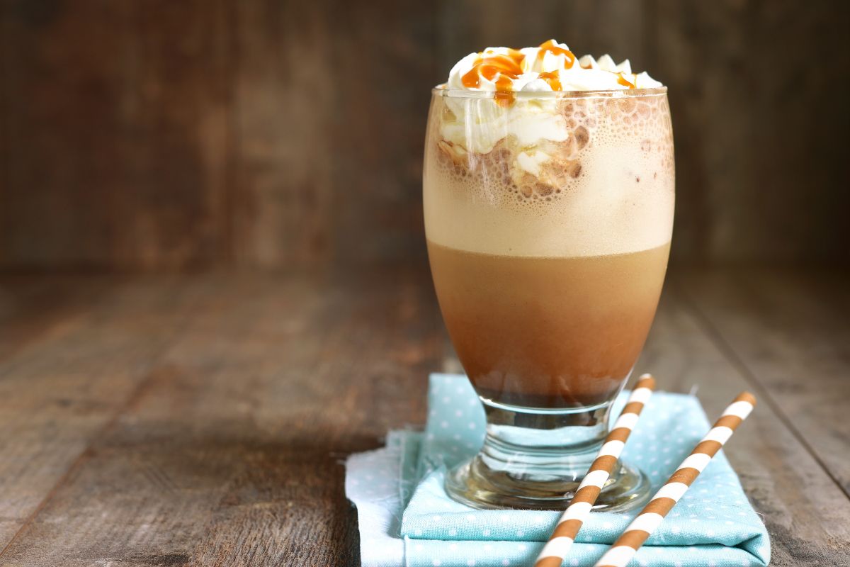 Frappuccino with caramel syrup