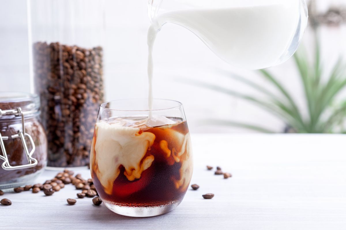 Cold brew coffee with milk